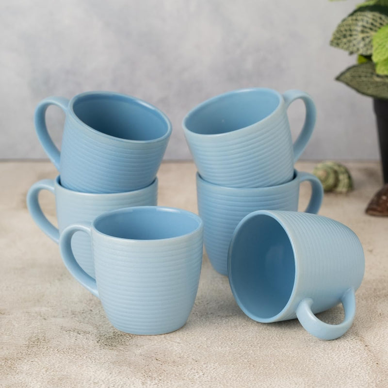 Clay Craft Fine Ceramic Horizon Ivory Cups & Saucer, Set of 12, Cups for Tea & Coffee, Gift Set, Elegant Design for Home and Kitchen and Can Be Gifted to Your Loved Ones On Any Occassions