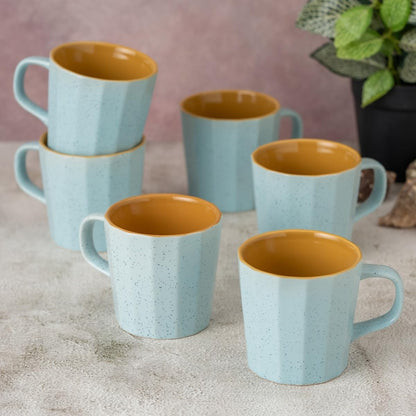 Clay Craft Fine Ceramic Armada Mustard & Pink Cups & Saucer, Set of 12, Cups for Tea & Coffee, Gift Set, Elegant Design for Home and Kitchen and Can Be Gifted to Your Loved Ones On Any Occassions
