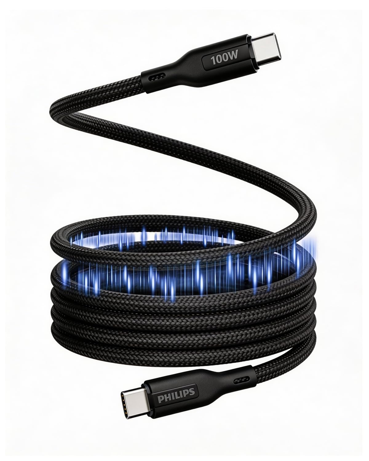 Philips 100W Magnetic Type C to Type C Fast Charging Cable (B0FMHXTT58)