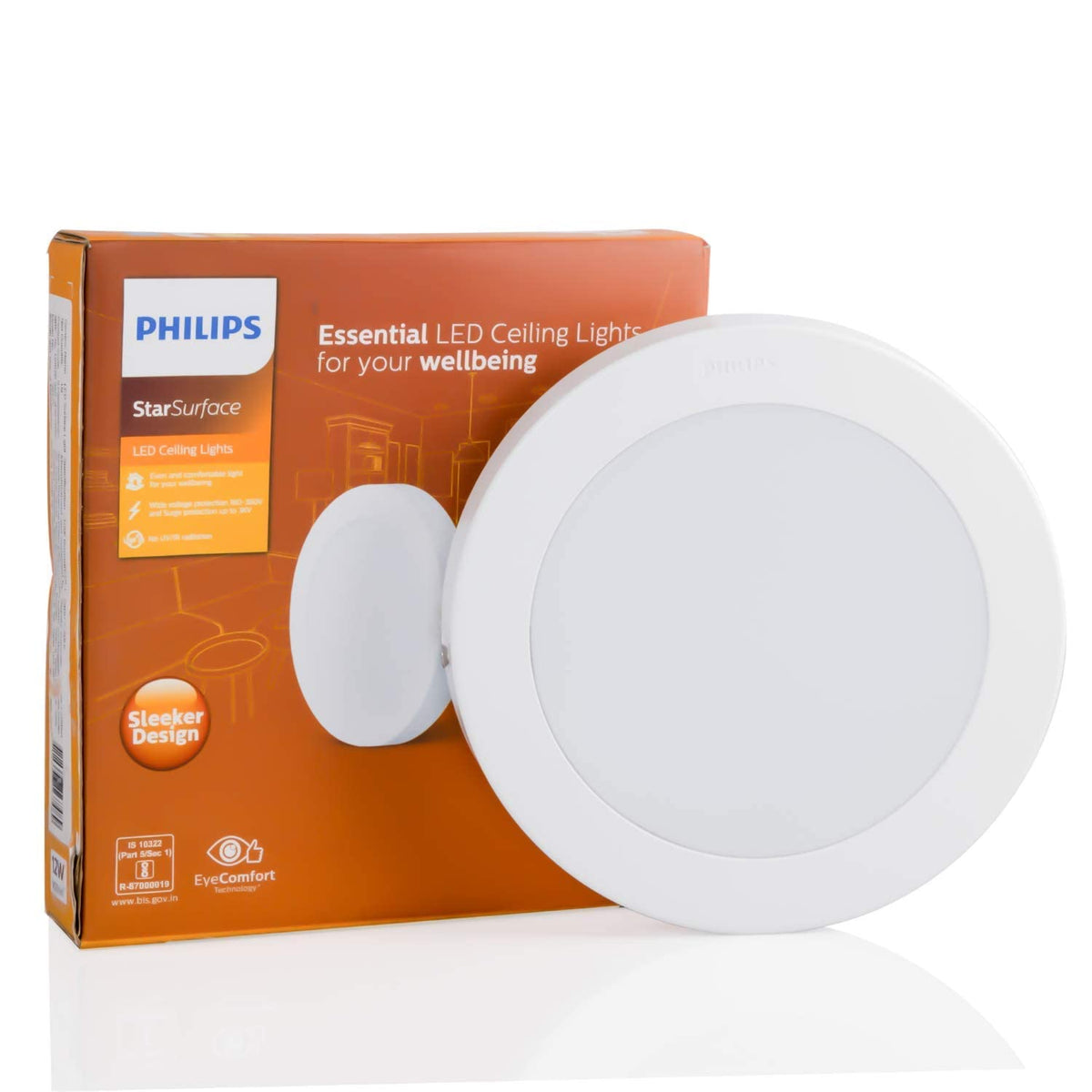 Philips 12-watt Round Star Surface (Warm White, B09SLZL7B4)