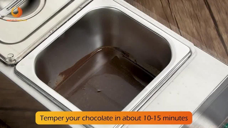 Mazoria Electric Chocolate Melter with Temperature Control | Chocolate Melting Pot Warmer for Melting Chocolate, Cheese, cream etc for homes, cafes, bakeries, and restaurants. (2 POT)