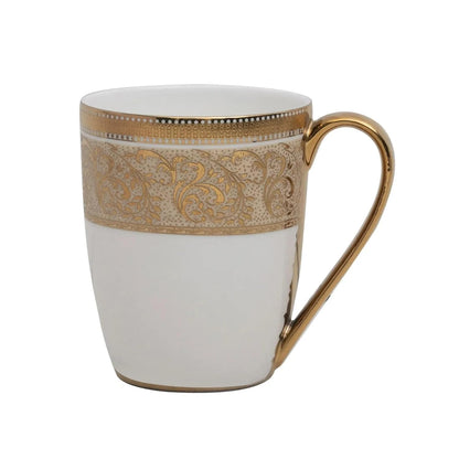 Clay Craft Fine Ceramic Ebony Dinner Set, Enchanting Gold, for Family of 4, Dinner Set Ceramic, Crockery Set, Dining Set for Dinner, Crockery Set for Gift, Kitchen Set (16 Pieces, E646)