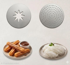 Summer Snow Stainless Steel Interchangeable Discs for Murukku, Idiyappam, Churros, Ribbon Pakoda, 5 Mold Set/ 2 Mold Set (2 Molds Set)