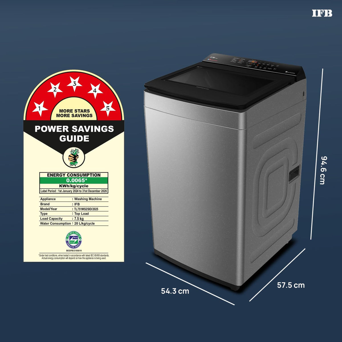IFB 7.5 Kg 5 Star AI Powered Deepclean® Technology Fully Automatic Top Load Washing Machine with Inbuilt Heater(TL751MS2SID,Eco Inverter, Power)-2