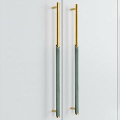 Plantex Stainless Steel & Aluminium Cabinet Handle/450mm Wardrobe Door Handle/Cupboard Pull-Push Handles for Home/Office - Pack of 2 (Green & Gold)-1