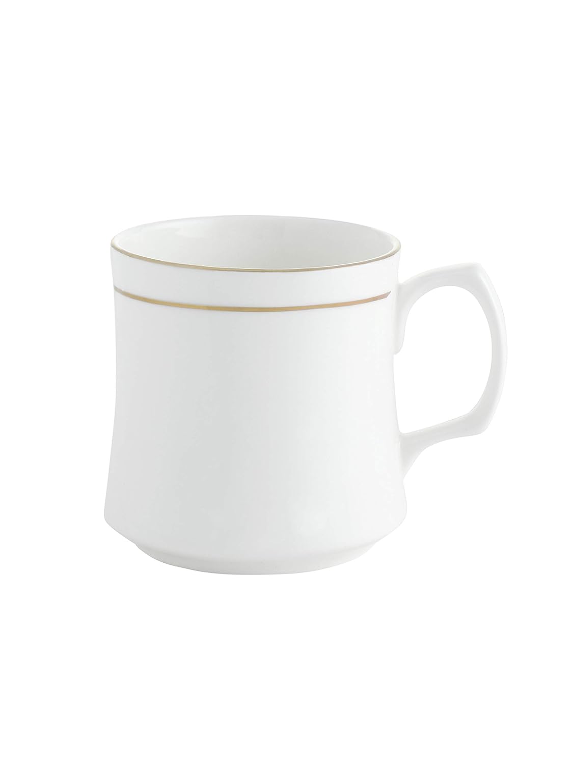 Clay Craft Elegant Gold Line Coffee/Tea Cups Set of 6 Perfect for Daily use 180 ml, White, Standard (Mike-Set of 6)