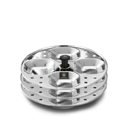Eleven Rings 4 Plates Stainless Steel Square Idli Stand/Idli Maker Makes 16 Square Idlis at Once. (4 Plate Square Idli)