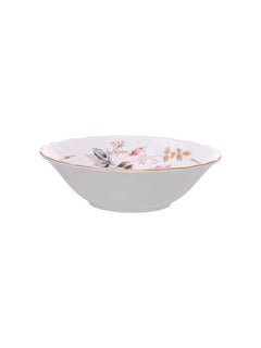 Clay Craft Fine Ceramic Floral Gold Line Dinner Set 18 Pieces, White, (MW-182), for Family of 6, Dinner Set Ceramic, Crockery Set, Dining Set for Dinner, Plates and Bowls Set, Crockery Set for Gift