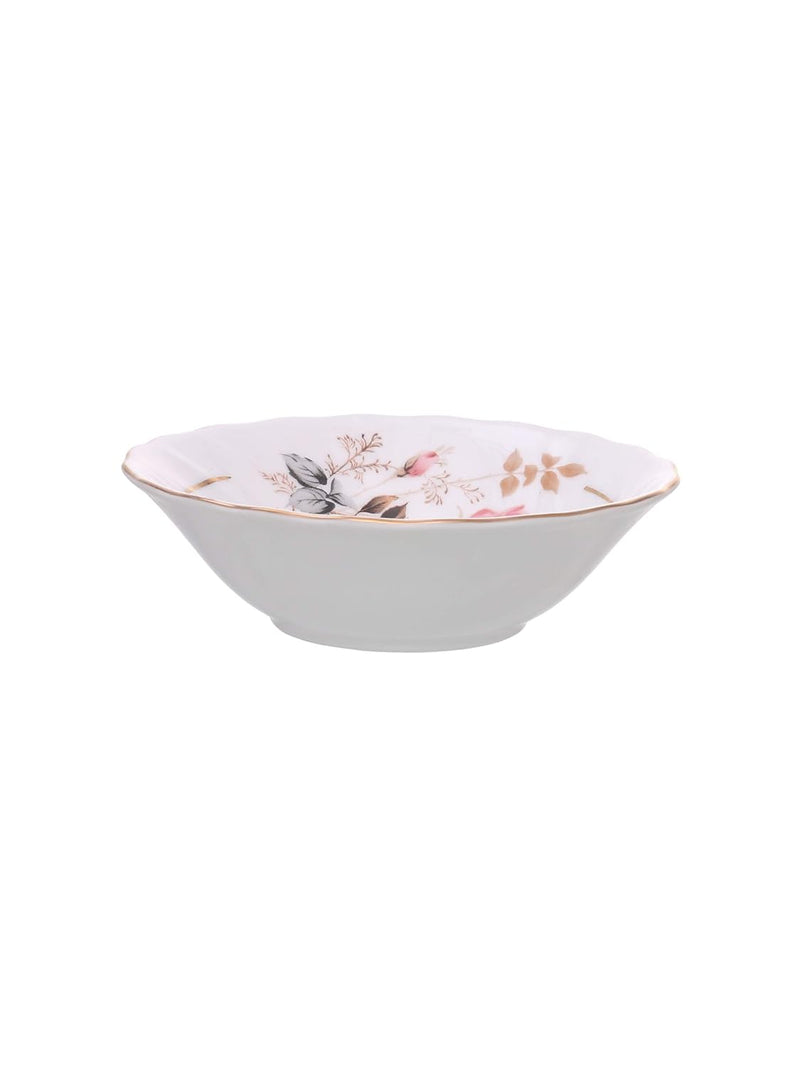 Clay Craft Fine Ceramic Floral Gold Line Dinner Set 18 Pieces, White, (MW-182), for Family of 6, Dinner Set Ceramic, Crockery Set, Dining Set for Dinner, Plates and Bowls Set, Crockery Set for Gift