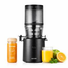 Hurom H320 Cold Press Juicer | Ultra Low Pulp | Slow Juicer | Hopper Fits Whole Produce | Ultra Quiet Motor | Easy Assembly | Cold Press Masticating Juicer, 15 Years Warranty (Green with Strainer)