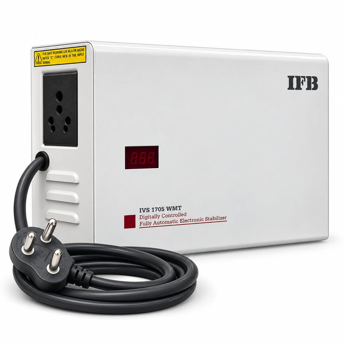 IFB IVS 1705 WMT 150-305V Voltage Stabilizer for Washing Machine Microwave Treadmill (White, Metallic Finish)