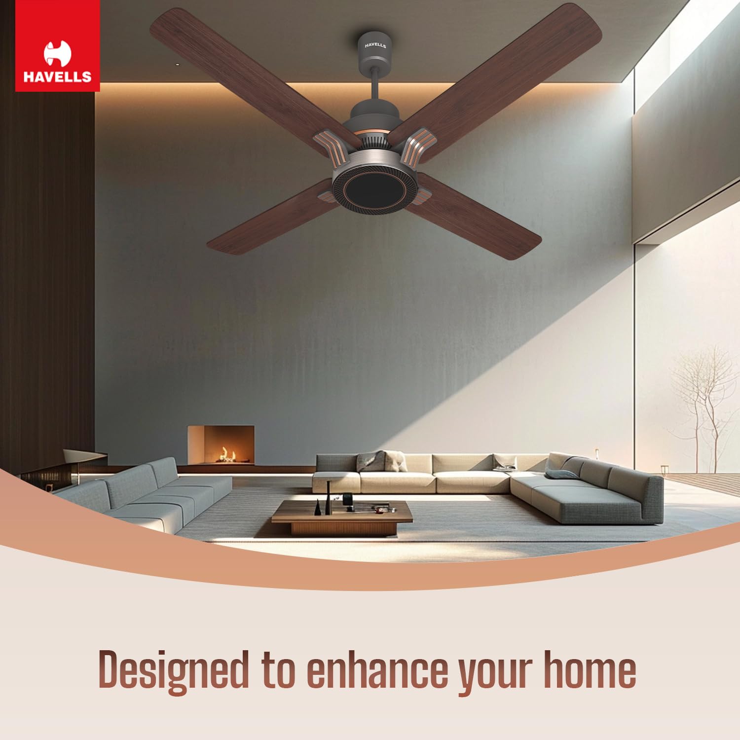 Havells 1320Mm Florette Bldc Motor Ceiling Fan|Remote Controlled, High Air Delivery Fan|5 Stars Rated, Upto 60% Energy Saving, 2 Year Warranty|(Pack Of 1, Smoke Brown Wood)