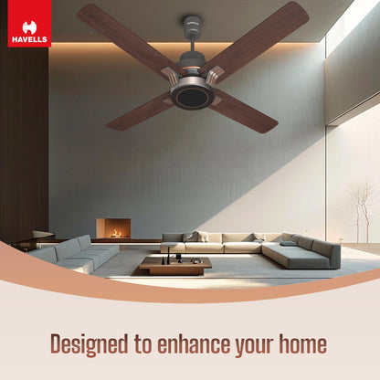 Havells 1320Mm Florette Bldc Motor Ceiling Fan|Remote Controlled, High Air Delivery Fan|5 Stars Rated, Upto 60% Energy Saving, 2 Year Warranty|(Pack Of 1, Smoke Brown Wood)