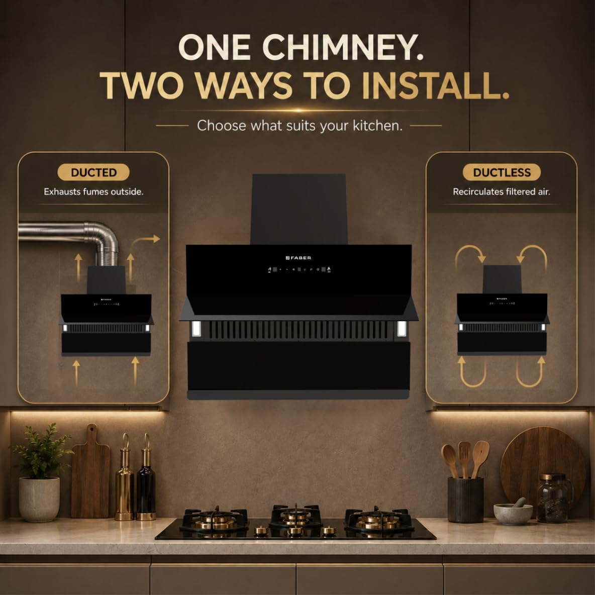 Faber Energy 75cm 1500m³/hr BLDC Autoclean Chimney|9 Speed Silent Hood|Energy Efficient|Filterless |Touch&Gesture Contro