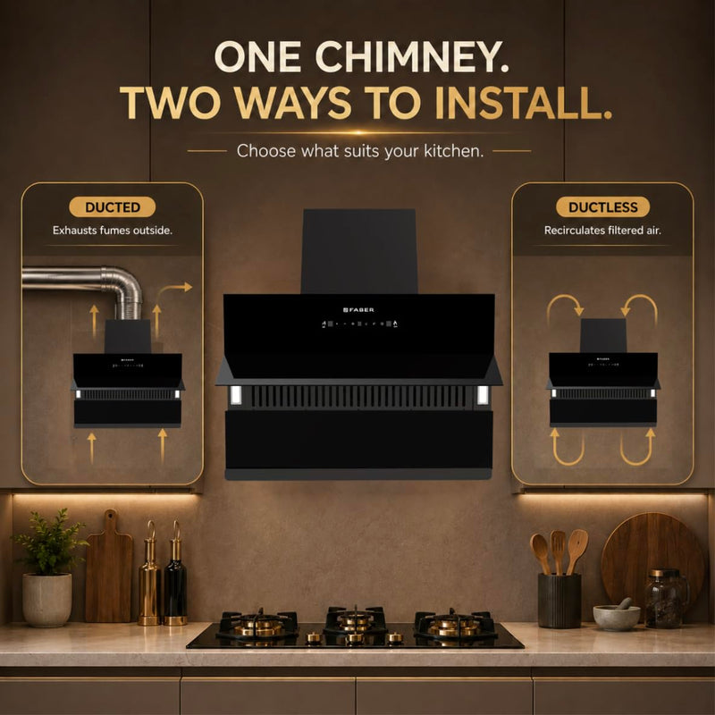 Faber Energy 75cm 1500m³/hr BLDC Autoclean Chimney|9 Speed Silent Hood|Energy Efficient|Filterless |Touch&Gesture Contro