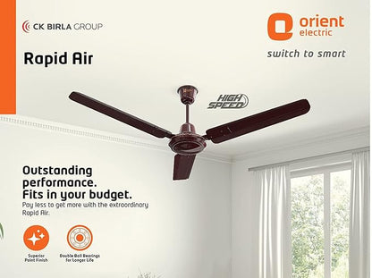 Orient Electric Rapid Air High Speed Ceiling Fan (1200mm, 48 Inch, Brown)