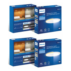 Philips 15-watt Round LED Up-Down Downlighter (Pack of 2) (Warm White + Cool Day Light, B0D4VNB9TK)