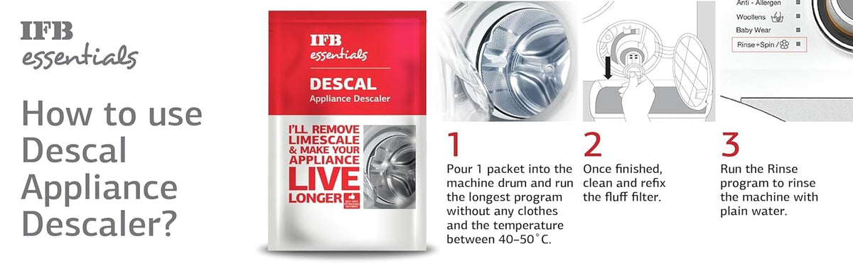 IFB Essential Descal Appliance Descaler 100gm (pack Of 5)