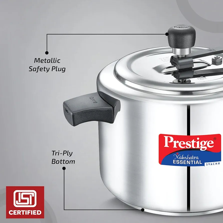Prestige Nakshatra Essential Svachh Stainless Steel Pressure Cooker Combi Pack 
