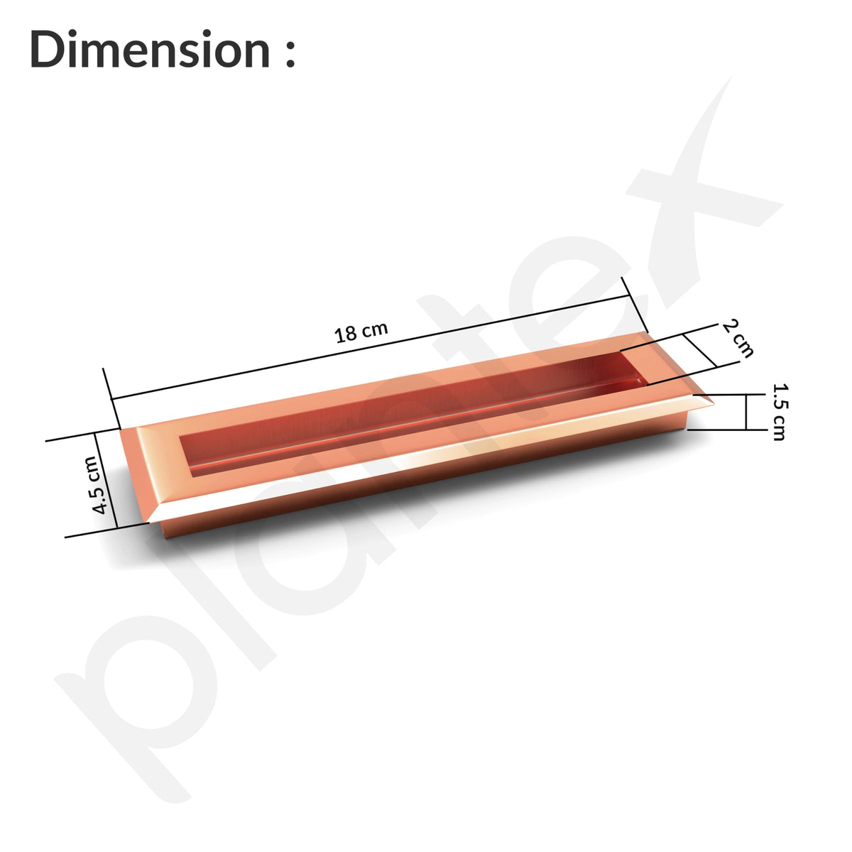 Plantex Sliding Door Handle/Concealed Handle for Sliding Door/160mm Concealed Handle for Wardrobe/Kitchen Cabinet - Pack of 1 (PVD Rose Gold) (Model APS-DTC-3900)-2