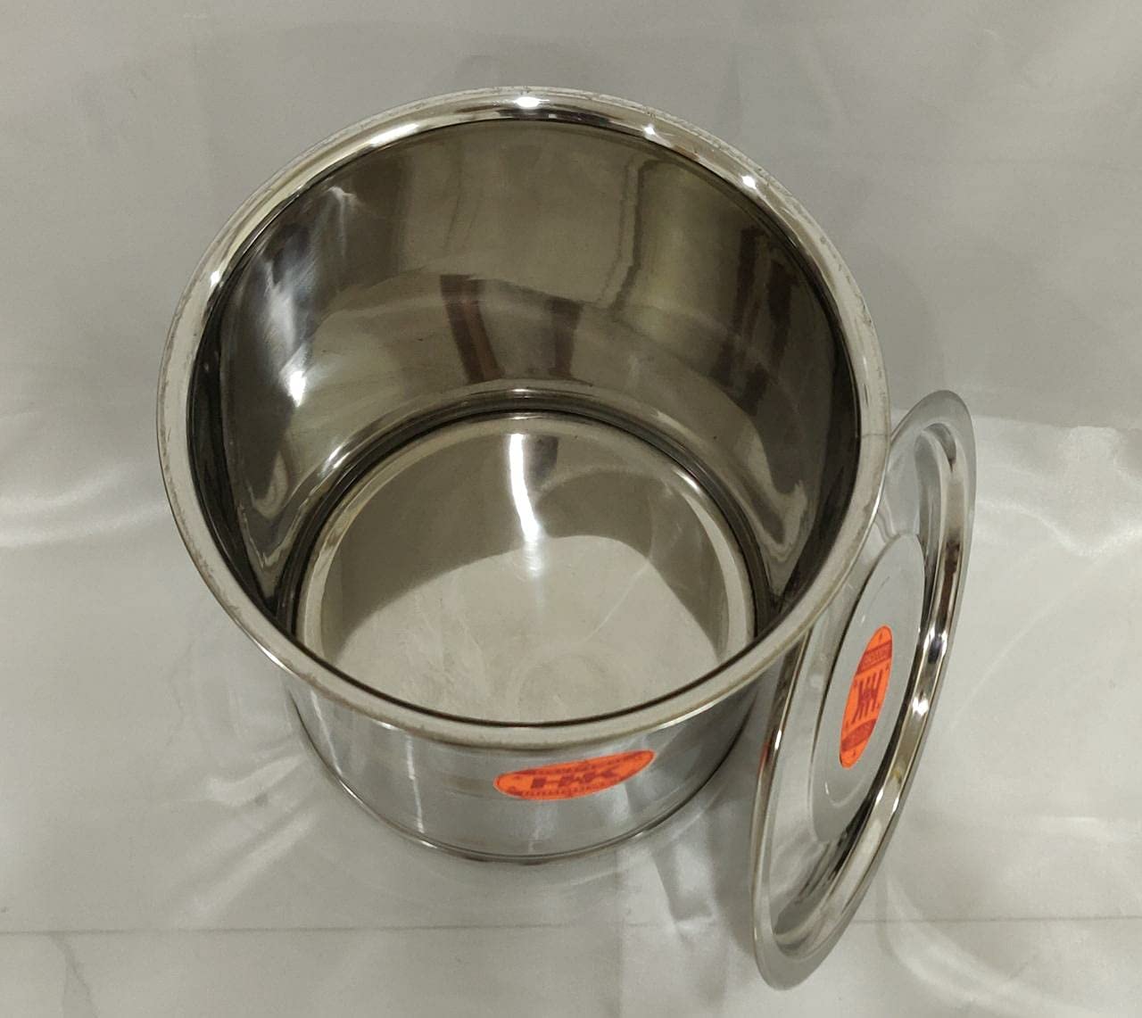 Super HK Stainless Steel Atta Tanki/Container/Box/Drum/Pawali/Tanki With Lid (Do Not Use For Storing Water) (20 Litres), Silver