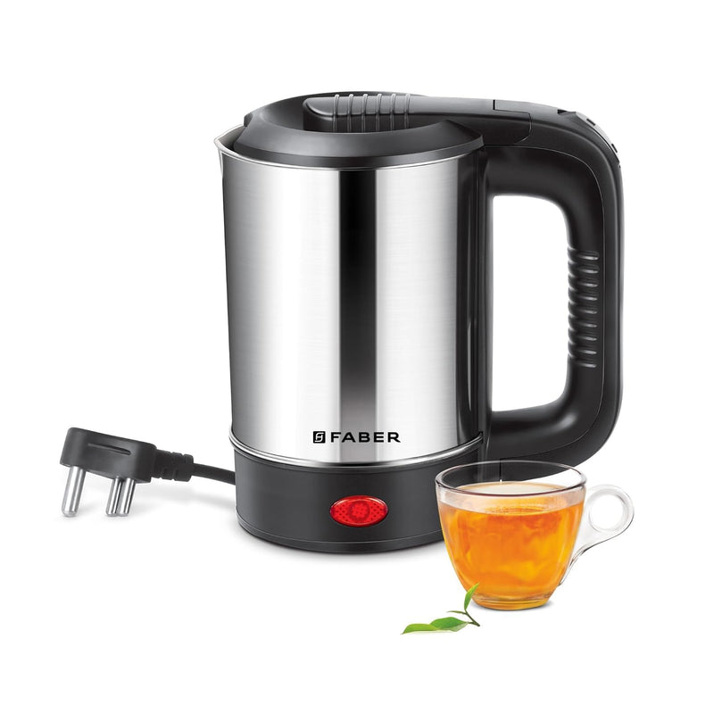Faber Electric Water Kettle | 0.5L | 550W | Free 2 Cups | 3X Protection - Auto Off, Dry Boil, Overheating | SS Body | 36