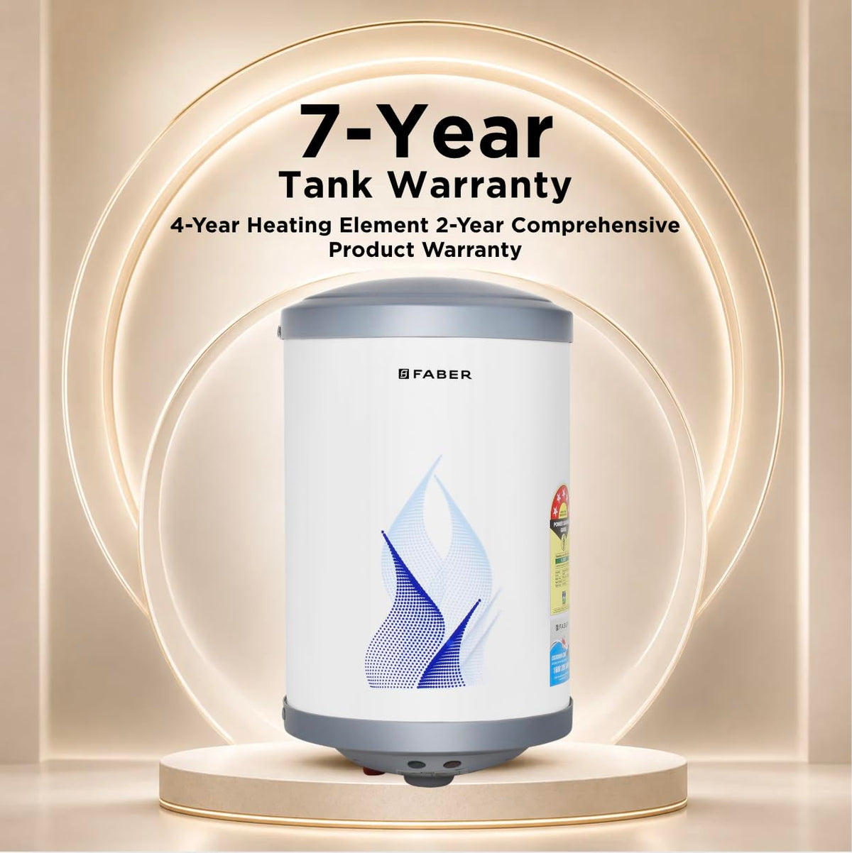 Faber 25Ltr Storage Water Heater (FWG VULCAN 25V), 5 Star, 7 yrs warranty on tank, Free Installation with Inlet & Outlet
