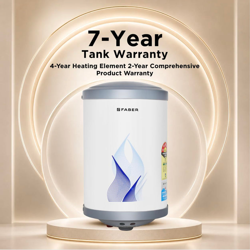 Faber 25Ltr Storage Water Heater (FWG VULCAN 25V), 5 Star, 7 yrs warranty on tank, Free Installation with Inlet & Outlet