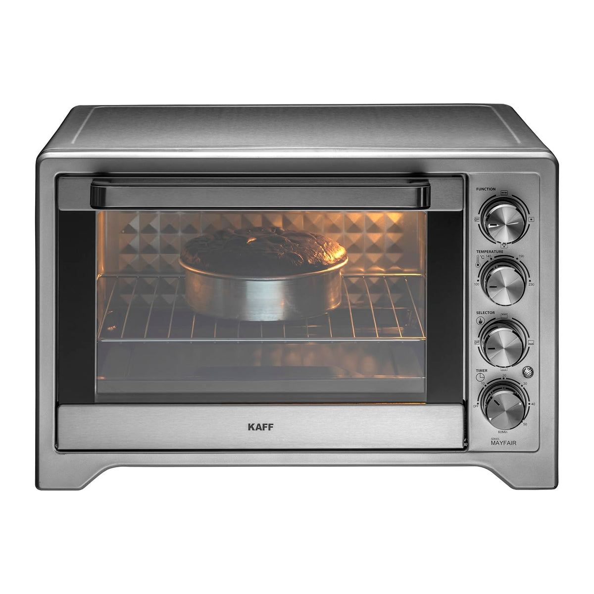 Kaff MFOT45-SS Electric Oven Toaster Grill (OTG) for Kitchen 45 Litre, 2000W with Rotisserie and Convection Fan | Stainl