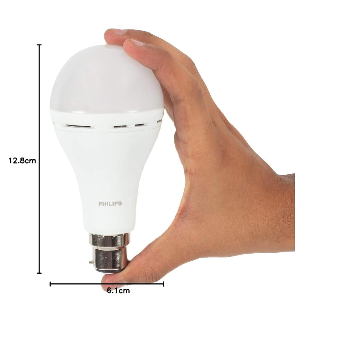Philips B22 Stellar Bright Rechargeable Emergency Inverter LED Bulb, 8W + 10W Emergency Bulb