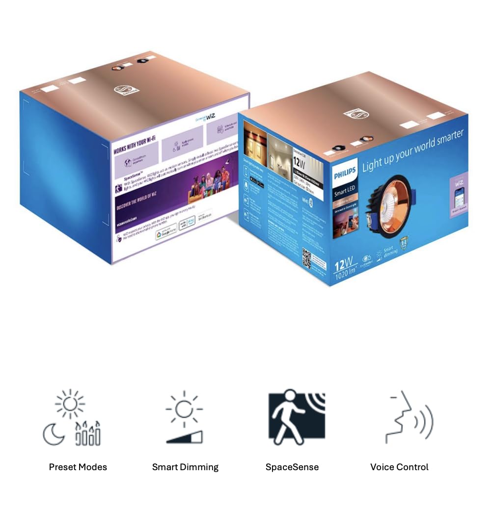 Philips 12W Smart Wi-Fi Dim Deco COB NW Rose Gold
