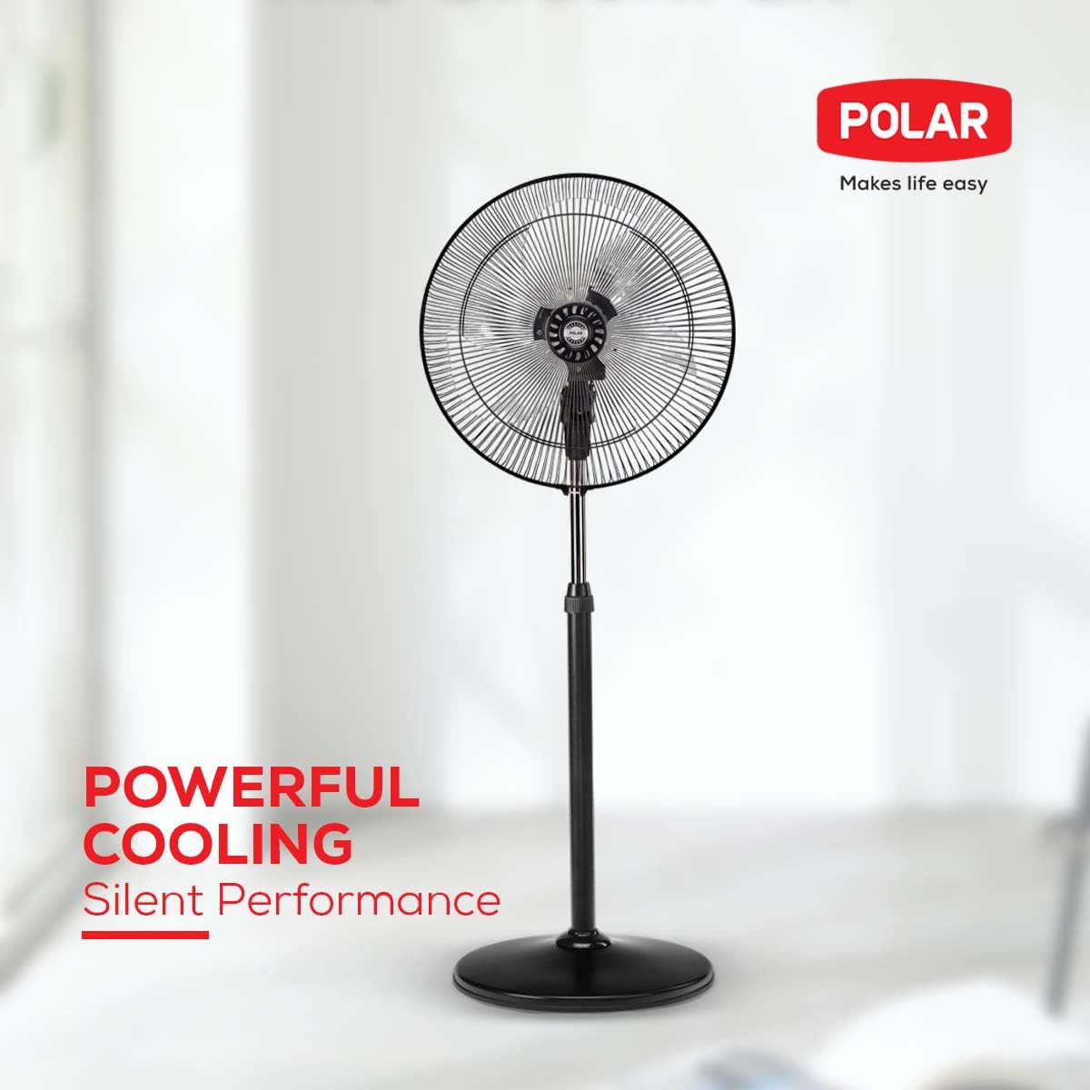 POLAR Blustery 450Mm Pedestal Fan - Black-4