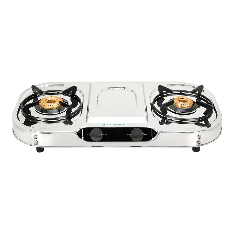 Faber high efficiency 3 Brass Burner gas stove|| Stainless Steel|| ISI Certified gas stove, Manual Ignition, (COOKTOP CR