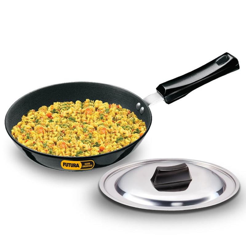Hawkins Futura 20 cm Frying Pan, Hard Anodised Fry Pan, Small Frying Pan, Black (AF20)