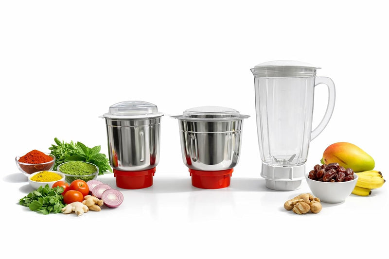 800ml, 1 Litre & 1.5 Litre Mixer Grinder Jar Set | Multipurpose Use | Compatible with Maharaja Whiteline (Selected Models Only) | Not Universal