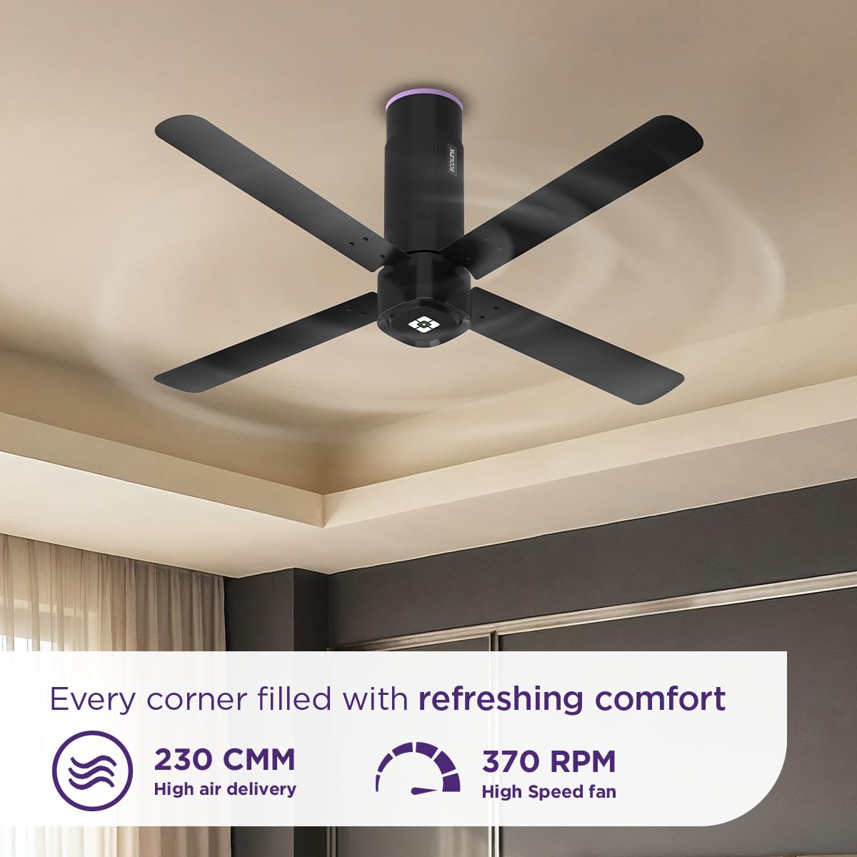 EcoLink AiroQuad BLDC 1200 mm Ceiling Fan with Remote-4