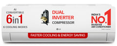 LG 1 Ton 5 Star AI Dual Inverter Split Ac (Copper, Super Convertible 6-In-1 Cooling, 4 Way Swing, HD Filter with Anti-Virus Protection, Faster Cooling & Energy Saving, TS-Q14YNZE, White)