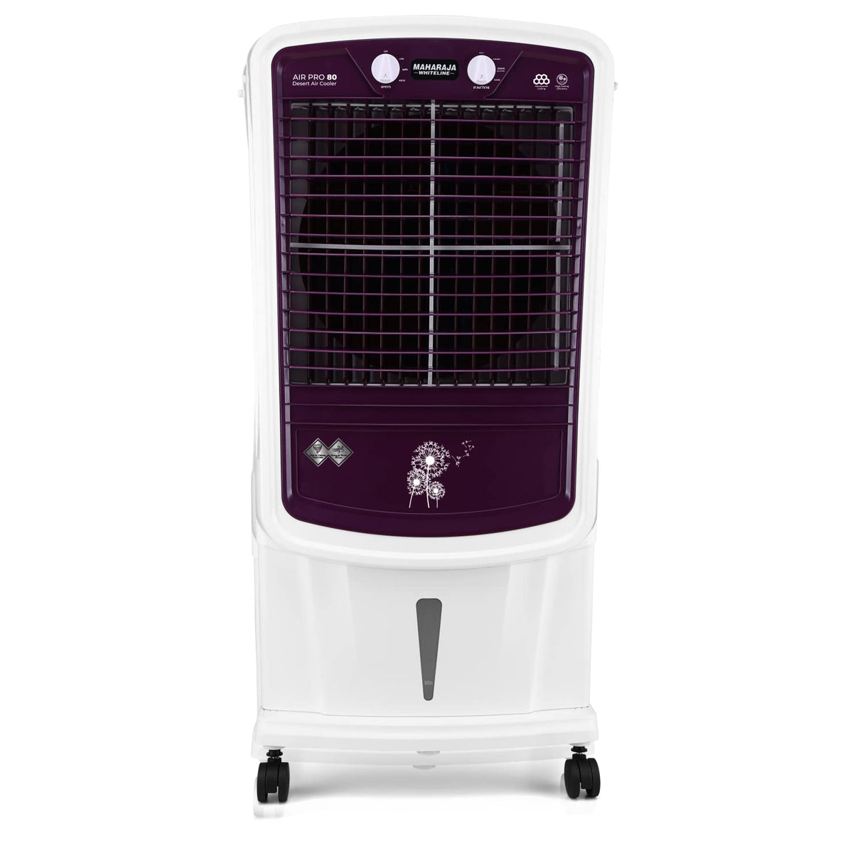 Maharaja Whiteline AIR PRO 80 Air Cooler with 80 ltr Large Tank Capacity, 190W (White & Royal Purple)