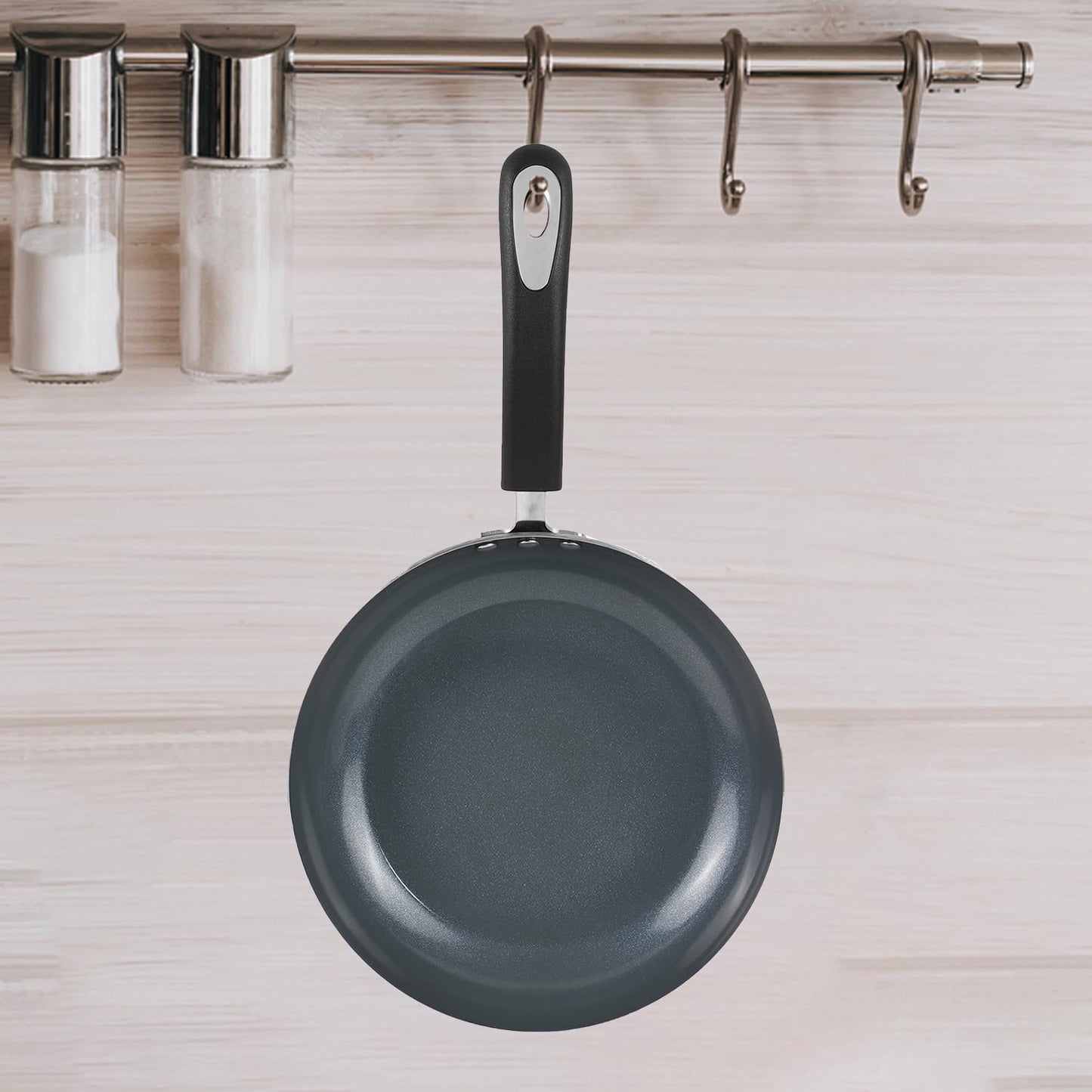 Vinod Zest Ceramica Frypan - 24 cm | Natural Stick Free Deep Pan | Stylish Handle | Toxin Free | Induction and Gas Base | Scratch Resistant | 2 Year Warranty - Black