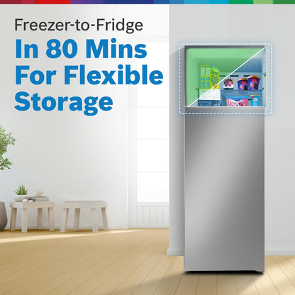 Bosch 368L, 3-Star, Inverter Frost free Double Door Refrigerator (2025 Model, CTC39K03NI, 6-in-1 Convertible, 18 Hours Cooling Retention, Digital Display, Super Freeze, 80min Convert, Smoky Steel)