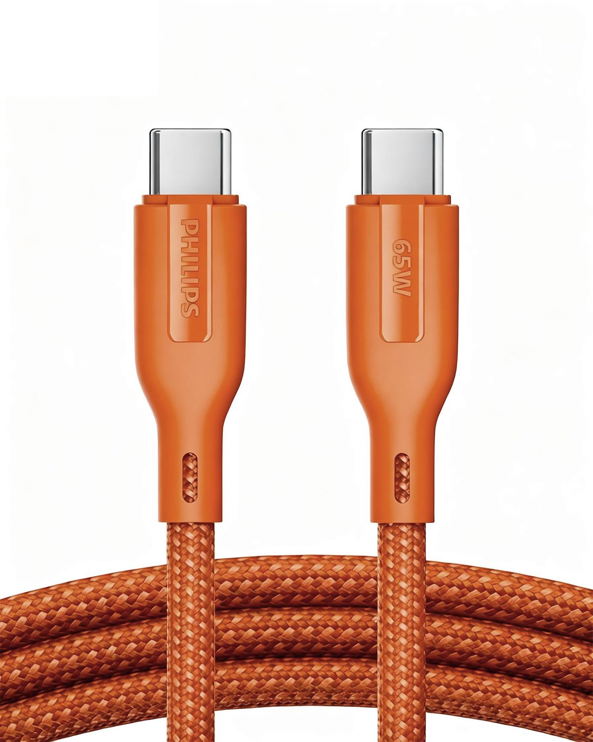 Philips 65W Type C to Type C Fast Charging Cable, 1.5M Nylon Braided