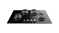 Faber 90 cm hob, 4 Brass Burner with Flame Failure Device,Glass Top (HOB NEXUS IND STAR HT904 FFD CRS BR CI) Auto Igniti