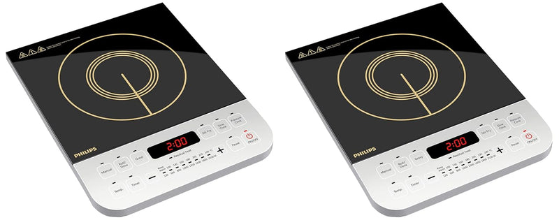 Philips Viva Collection HD4928/01 2100-Watt Induction Cooktop (Black) (Pack of 2)