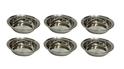 Dynore Stainless Steel 6 Pcs Multiutility Serving Plate for Mendu Vada/Dahi Vada/Daal vada/Halwa Plate