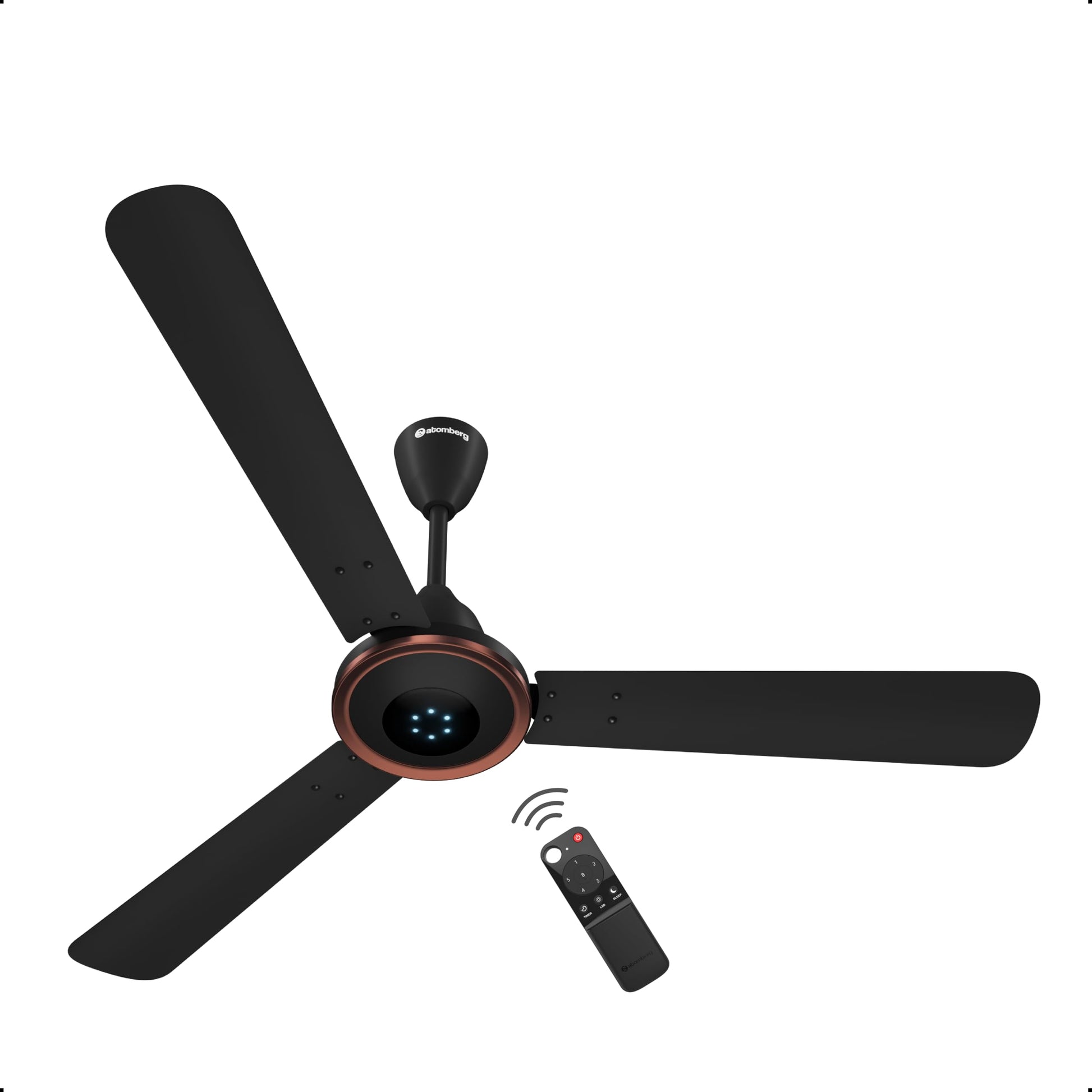 atomberg Erica Nuvo 1200mm BLDC Ceiling Fan with Remote | Award Winning Designer Fan | BEE 5 star | High Air Delivery | Low noise operation | Elegant Trims | 3 Year Warranty | Aegean Blue