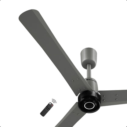 atomberg Renesa Elite Smart 1200mm Voice Enabled BLDC Ceiling Fan with Remote Control | BEE 5 star | High Air Delivery with Moonbeam LED Light | Designer Fan | 5 Year Warranty | Sand Grey