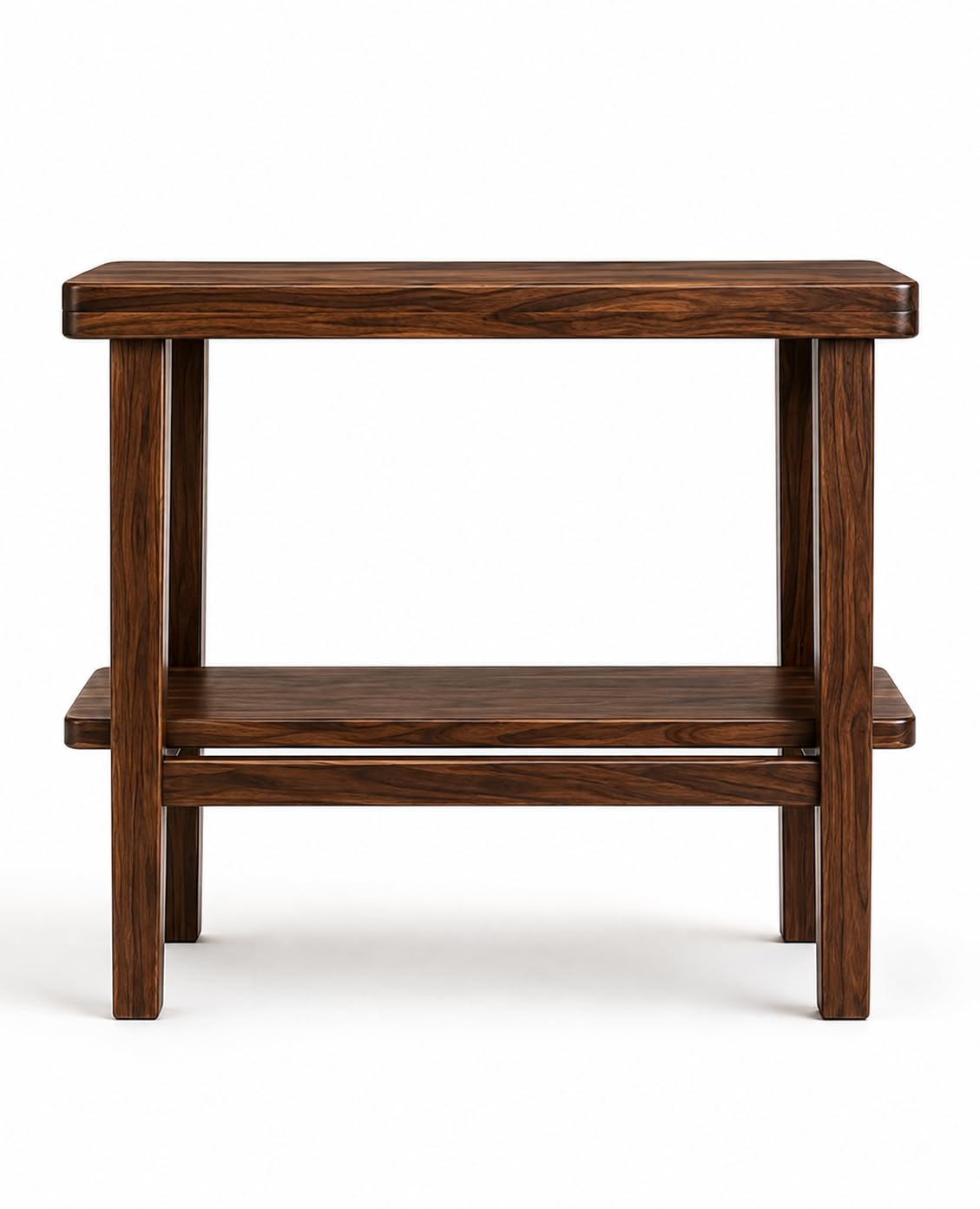 Solid Sheesham Wood C Shape Side Table for Living Room | Modern Sofa End Table | Wooden Laptop Table for Bed | 