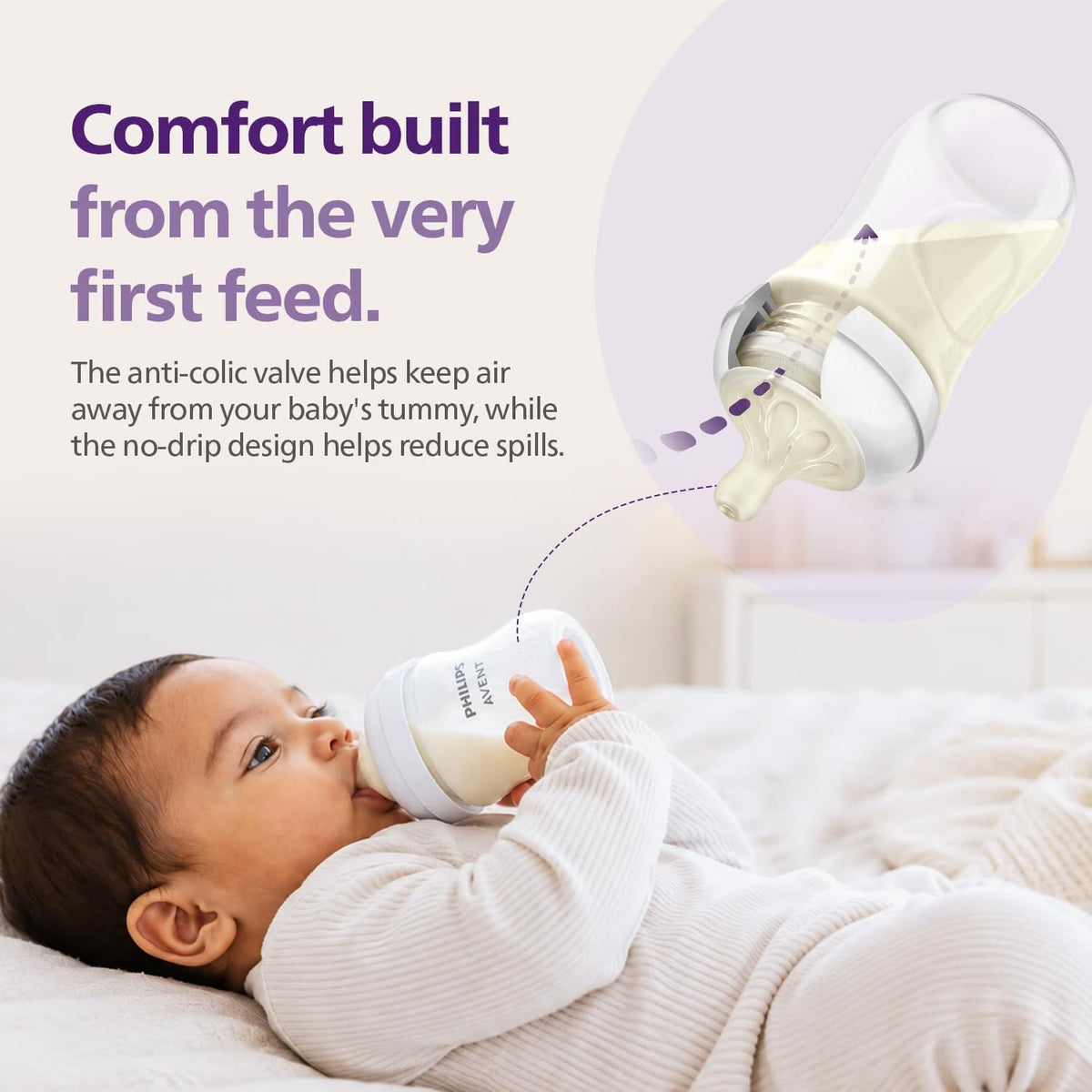 Philips Avent Natural Response Baby Feeding Bottle - 260Ml Baby Milk Bottle Pack of 2, Bpa Free for Babies 3-6 Months, SCY903/02