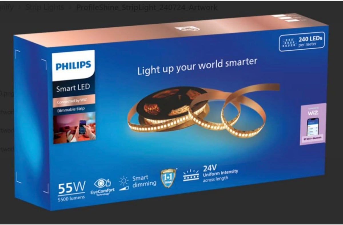 Philips Smart Wi-Fi Profile Strip Dimmable (55W) compatable with Alexa (B0F3JNMDBY)