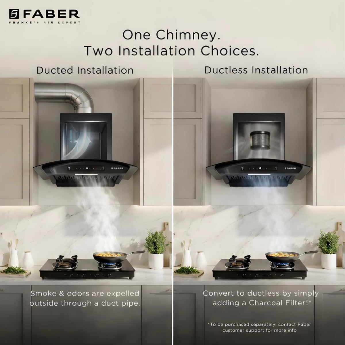 Faber 60 cm 1000 m³/hr T-Shape Kitchen Chimney | Baffle Filter | Touch Control || 12 Years warranty on Motor|| Motor- 25